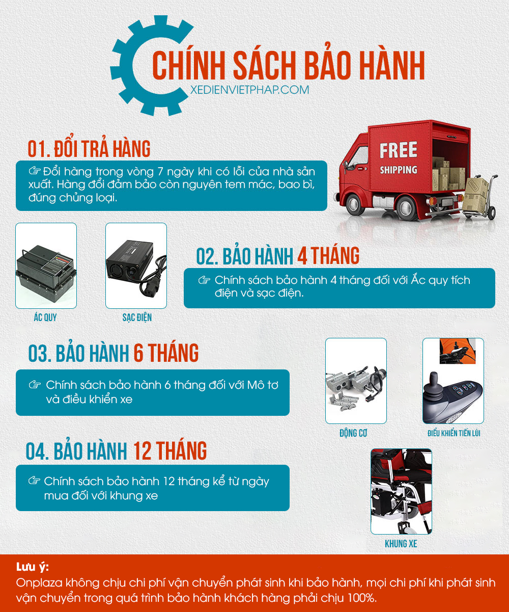 Chính sách bảo hành của xe lăn điện Việt pháp