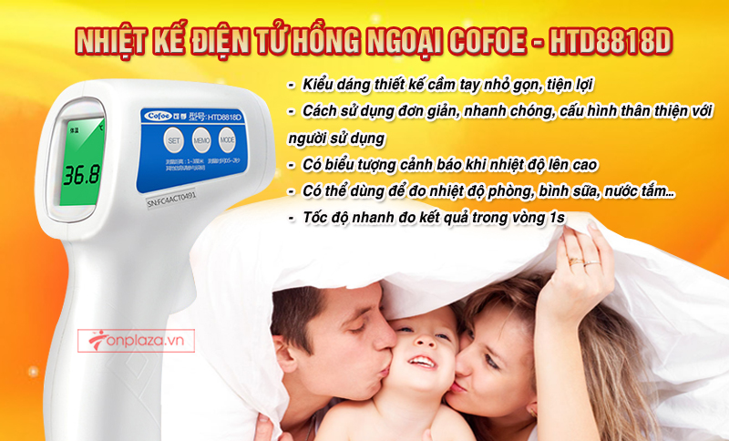 Nhiệt kế điện tử hồng ngoại đo tai trán trong một cao cấp TM003 1