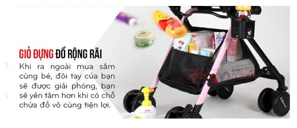 Xe đẩy thông minh có ngăn chứa đồ rộng rãi 