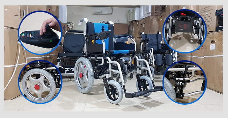 Xe lăn điện cao cấp ngả gập dành cho người tàn tật TM004 4